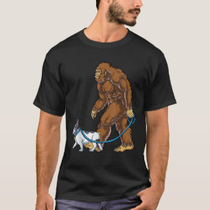 Camiseta Cachorro-Grande Francês Caminha Engraçado Sasquatc