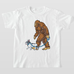 Camiseta Cachorro-Grande Francês Caminha Engraçado Sasquatc
