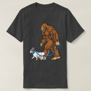 Camiseta Cachorro-Grande Francês Caminha Engraçado Sasquatc