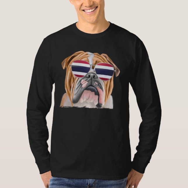 Camiseta Cachorro-Grande Tailândia Bandeiras (Frente)