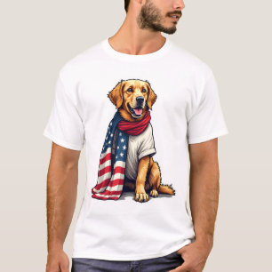 Camiseta Cachorro Gravado Amante do Retriever da Bandeira A