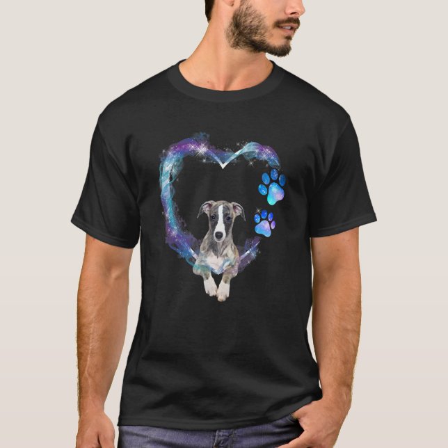 Camiseta Cachorro Greyhound Inglês no Coração (Frente)