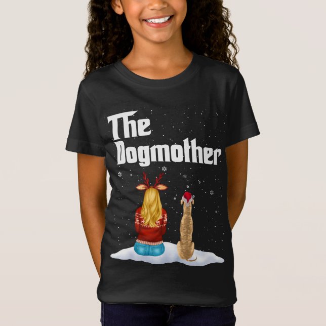 Camiseta Cachorro Greyhound Mãe Cachorro De Natal Xm (Frente)