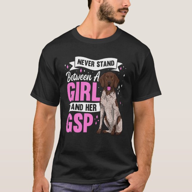 Camiseta Cachorro Gsp de Roupa de Ponteiro Shorthair Alemão (Frente)