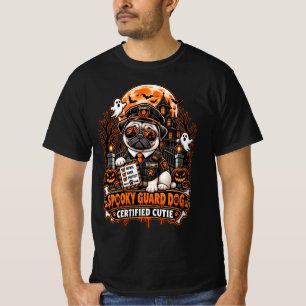Camiseta Cachorro Guardião Assustador Pug Bonzinho Certific