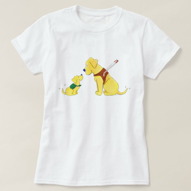 Camiseta Cachorro-guia e Camisa-papoila-em-treinamento (Frente do Design)