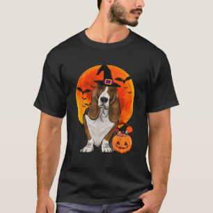Camiseta Cachorro Halloween Basset Jack O Lanterna Pumpkin