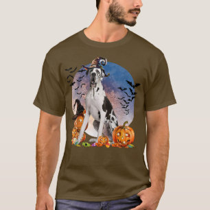 Camiseta Cachorro Halloween Grande Dane Jack O Lanterna Pum