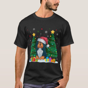 Camiseta Cachorro Havanês Abraça Santa Hat Suor de Natal Fe