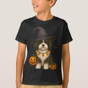 Camiseta Cachorro Havanês Preto e Branco de Halloween