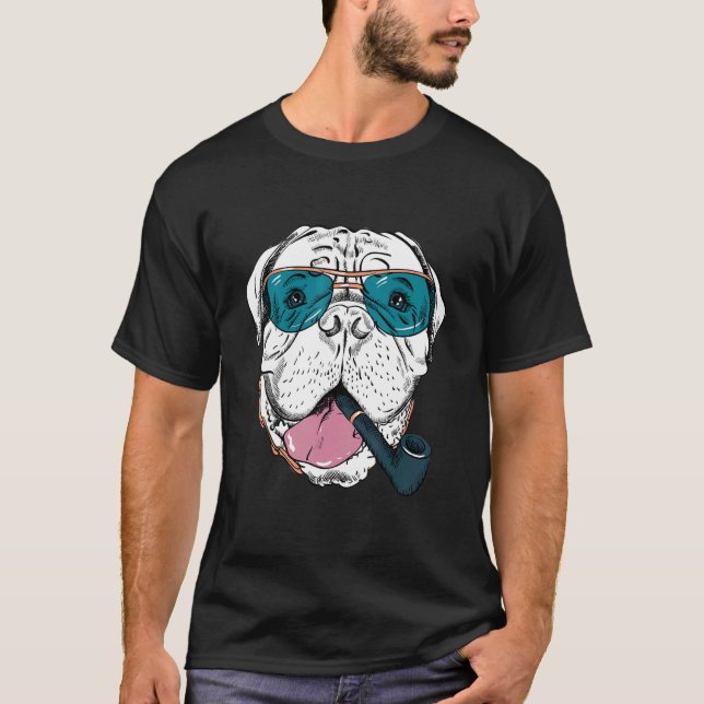 Camiseta Cachorro-hipster Vestindo Óculos Geek Ilegal Cacho (Frente)