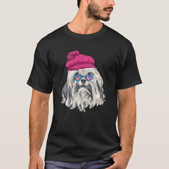 Camiseta Cachorro hipster Vestindo Óculos Geek Ilegal Cão 3 (Frente)