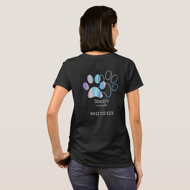 Camiseta Cachorro Holográfico Cachorro Walker Groomer (Parte Traseira Completa)