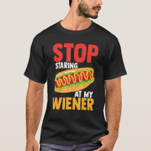 Camiseta Cachorro Hotdog Hot Dog Pare De Olhar Para O Meu W