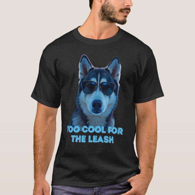 Camiseta Cachorro Husky Engraçado - Tarja é Pra Ca (Frente)