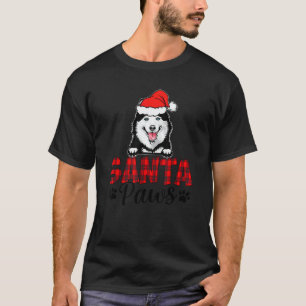 Camiseta Cachorro Husky Natal Paws Xmas Plaid Búfalo de Nat