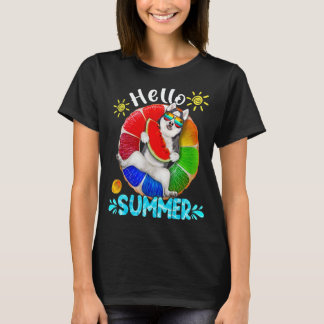 Camiseta Cachorro Husky Siberiano Engraçado Olá Verão Féria
