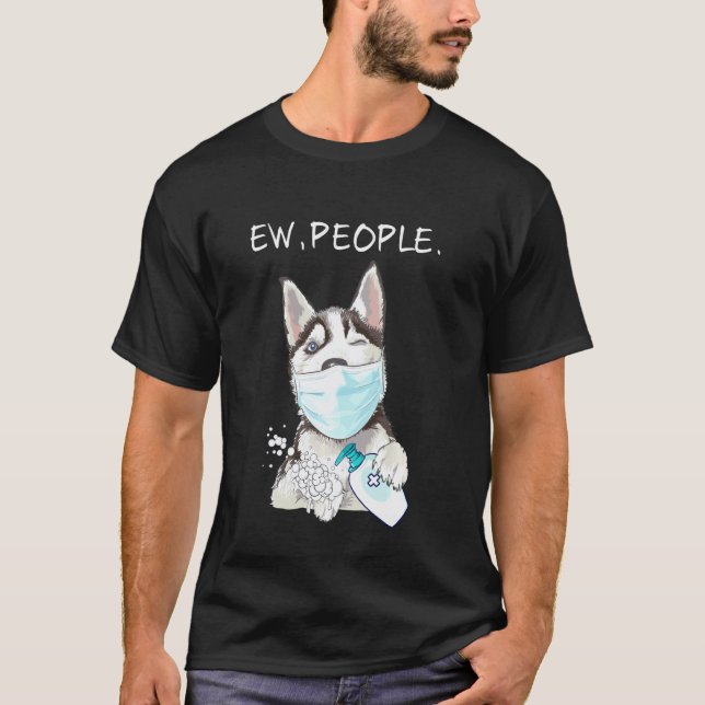Camiseta Cachorro Husky Siberiano Ew Pessoas (Frente)