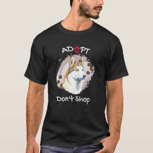 Camiseta Cachorro Husky Siberiano Fofo Adote Não Compre Fil