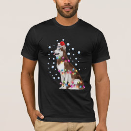 Camiseta Cachorro Husky Siberiano Luz de Natal