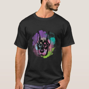 Camiseta Cachorro I Splash Art Doberman Pinscher