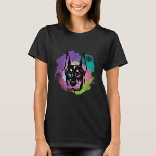 Camiseta Cachorro I Splash Art Doberman Pinscher
