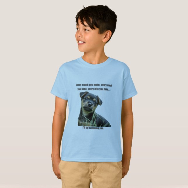 Camiseta Cachorro Impressão "Cada lanche que você  (Frente Completa)
