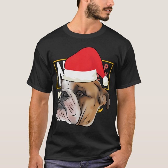 Camiseta Cachorro Inglês com Papai Noel Cachorro (Frente)