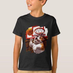 Camiseta Cachorro Inglês Jogando Bâlei Diversão De Basquete