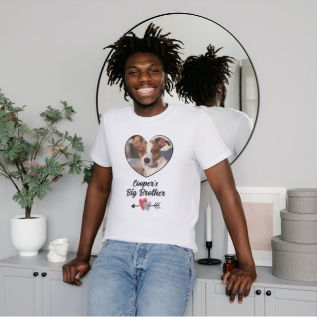 Camiseta Cachorro irmão personalizado foto e texto T-Shirt (Criador carregado)