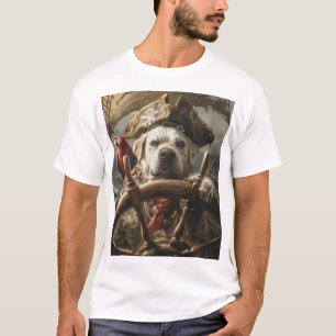 Camiseta Cachorro Irritado Pirata Capitão T-Shirt para Aman