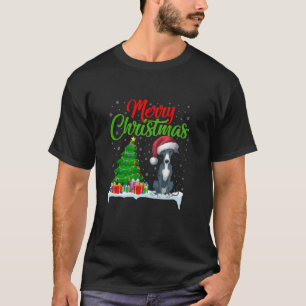 Camiseta Cachorro Italiano Cachorro Árvore de Natal Luz Xma