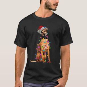 Camiseta Cachorro Italiano Cachorro Árvore de Natal Luzes d