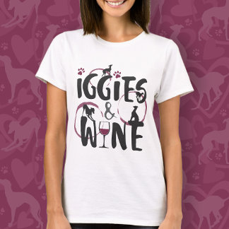Camiseta Cachorro italiano Cachorro Mãe Vinho amante Engraç