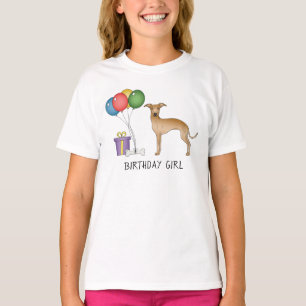 Camiseta Cachorro Italiano Galgo Cor-de-veado Fofo - Menina