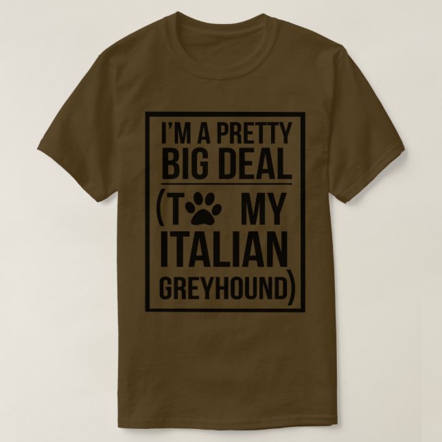 Camiseta Cachorro italiano Greyhound Big Deal Funny Italian (Frente do Design)
