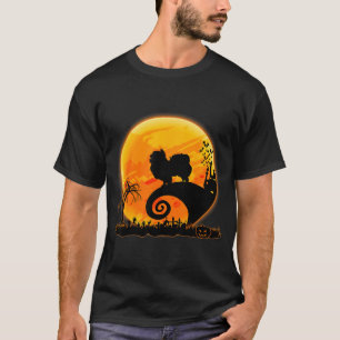 Camiseta Cachorro Japonês Chin E Lua Cachorro Engraçado Hal
