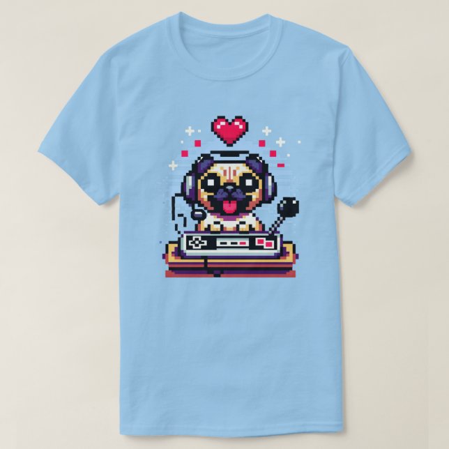 Camiseta Cachorro Jogador - Design de Vídeo de Jogo de Arte (Frente do Design)