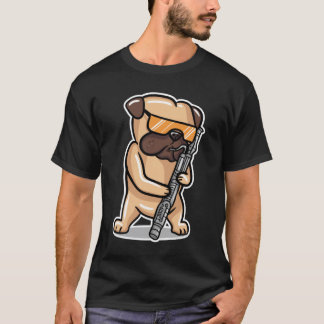Camiseta Cachorro Jogando Bassoon