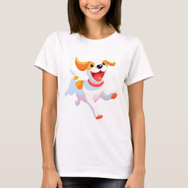 Camiseta Cachorro Jogando Bola (Frente)