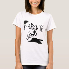 Camiseta Cachorro Jogando Bola