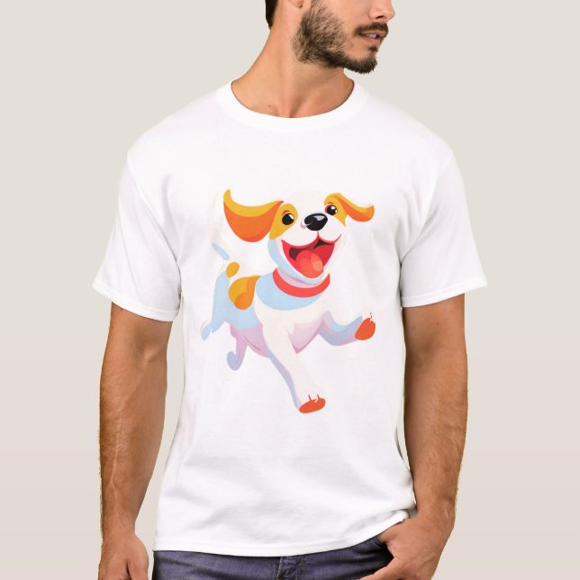 Camiseta Cachorro Jogando Bola (Frente)
