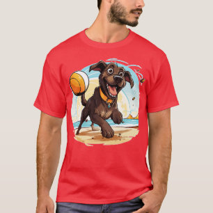 Camiseta Cachorro jogando voleibol de praia 1