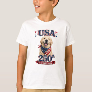 Camiseta Cachorro Jovem Golden Retriever do 250º Aniversári