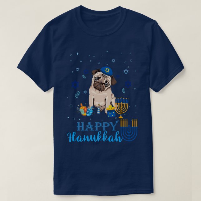 Camiseta Cachorro Judeu Menorah Hat Chanukah Hanukkah Chris (Frente do Design)