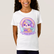 Cachorro Kawaii Bonito com Garota Jogadora de Asas