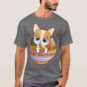 Camiseta Cachorro Kawaii Corgi Cute Lover Tee Corgi Comendo