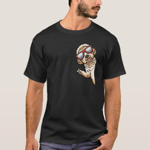 Camiseta Cachorro Labradoodle Com Óculos De Sol De Premium