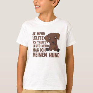 Camiseta Cachorro Labrador Brown não gosta de cães Pessoas