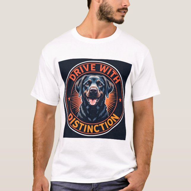 Camiseta Cachorro Labrador Com Slogan Motivacional (Frente)